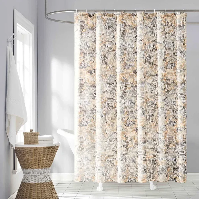 13-Piece Taupe Gila Shower Curtain Set, 72″