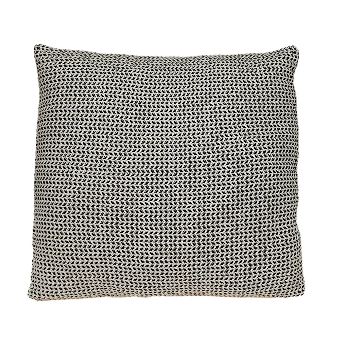 20″ Black and Beige Transitional Square Throw Pillow