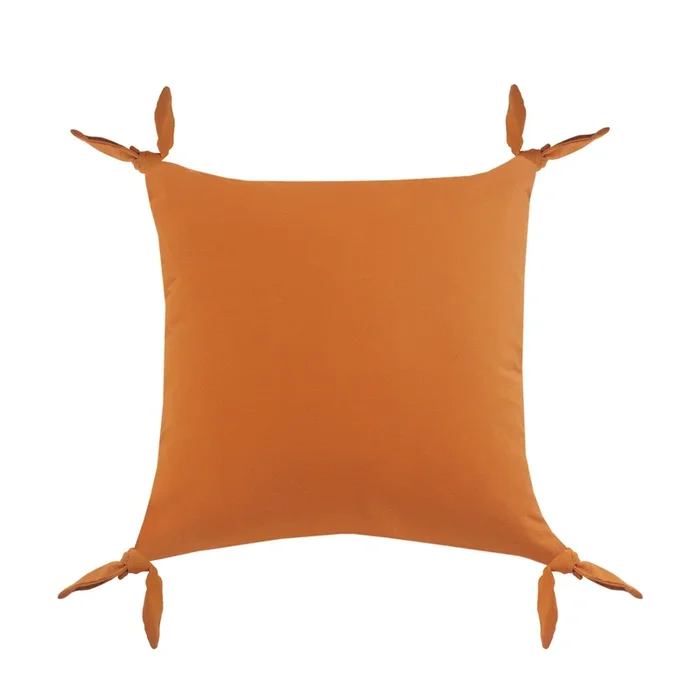 20″ Orange Solid Corner Tie Square Throw Pillow
