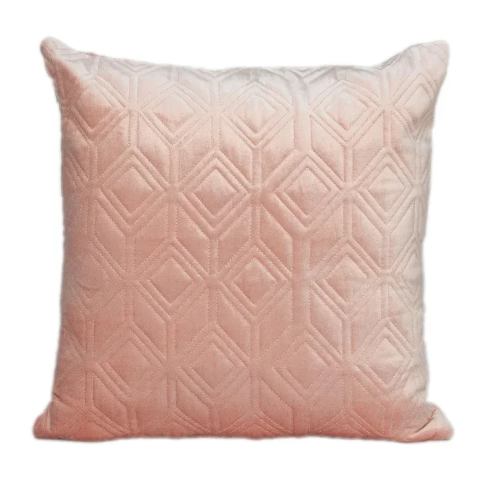 20″ Pink Quilted Retro Pattern Square Throw Pillow