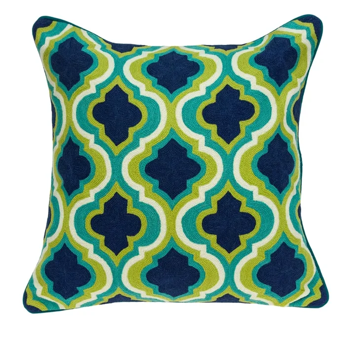 20″ Traditionally Handcrafted Multicolored Throw Pillow