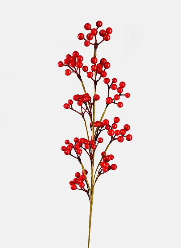 26in Long Shiny Red Berries Pick, Case of 4