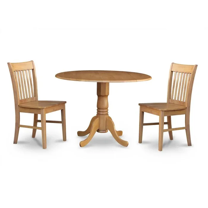 3 Pc Kitchen nook Dining set-round Kitchen Table plus 2 dinette Chairs