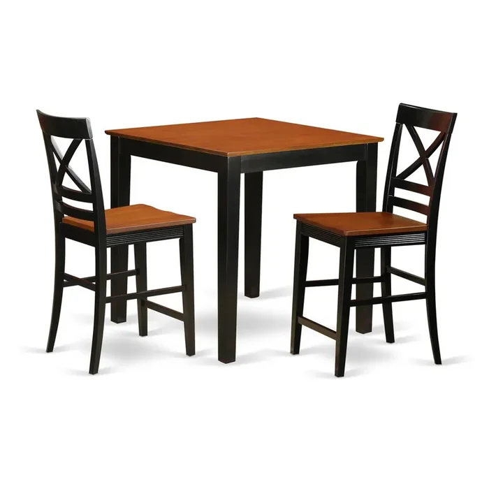 3 PC pub Table set – Kitchen dinette Table and 2 counter height Dining chair.