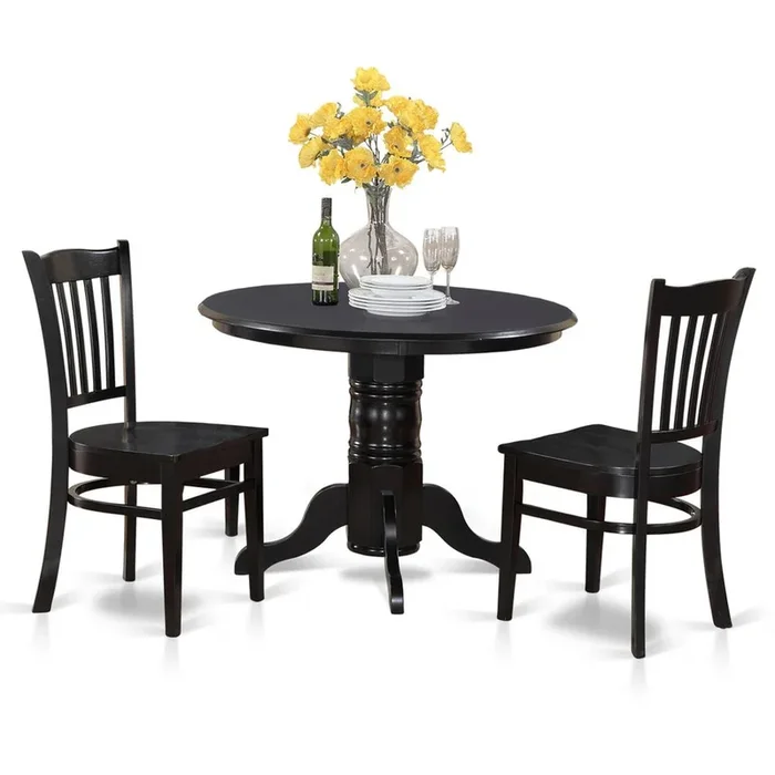 3 Pc small Kitchen Table set-Round Table and 2 Kitchen Chairs