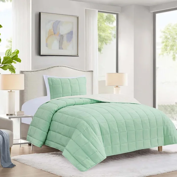 3-Piece Neutral Gauze Quilt Set, Twin/Twin XL