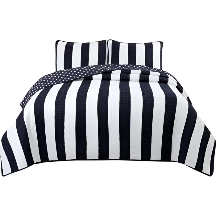 3-Piece Stars and Stripes Quilt Set, Soft and Patriotic Bedding For Bedroom