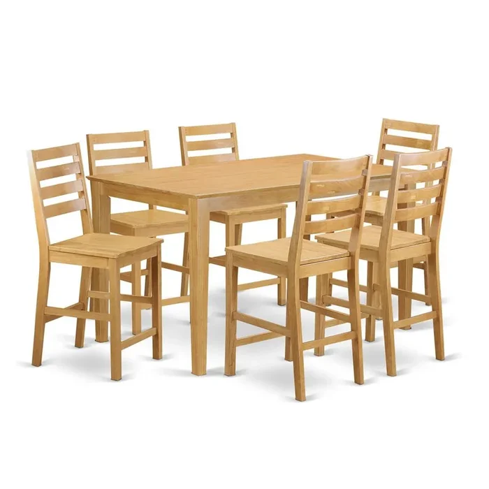 7 Pc counter height set – high Table and 6 dinette Chairs.