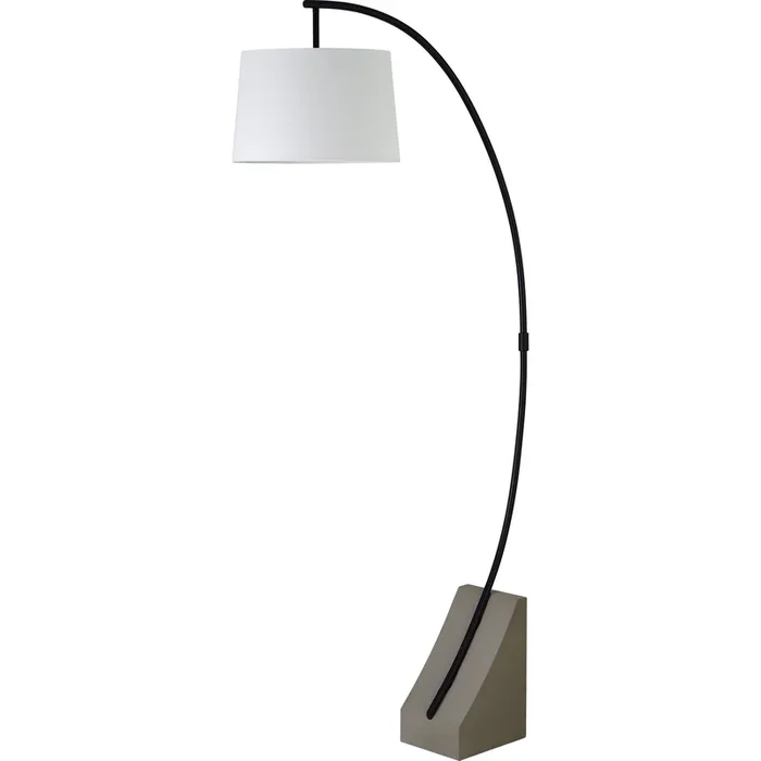 75.5″ White and Black Powder Coated Floor Lamp