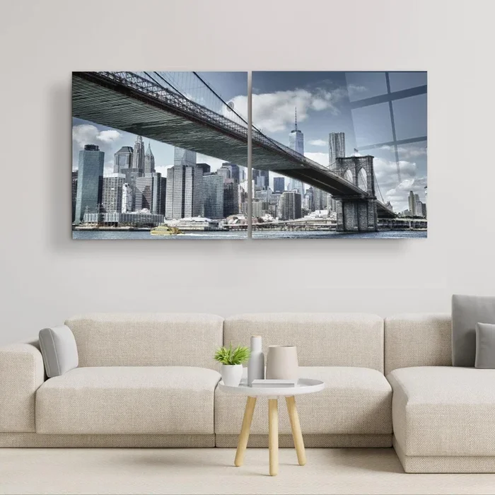 ・”Brooklyn Bridge – Duo”・Glass Wall Art