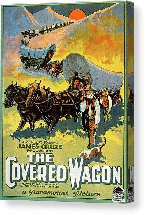 ”The Covered Wagon” movie poster 1923 Canvas Print