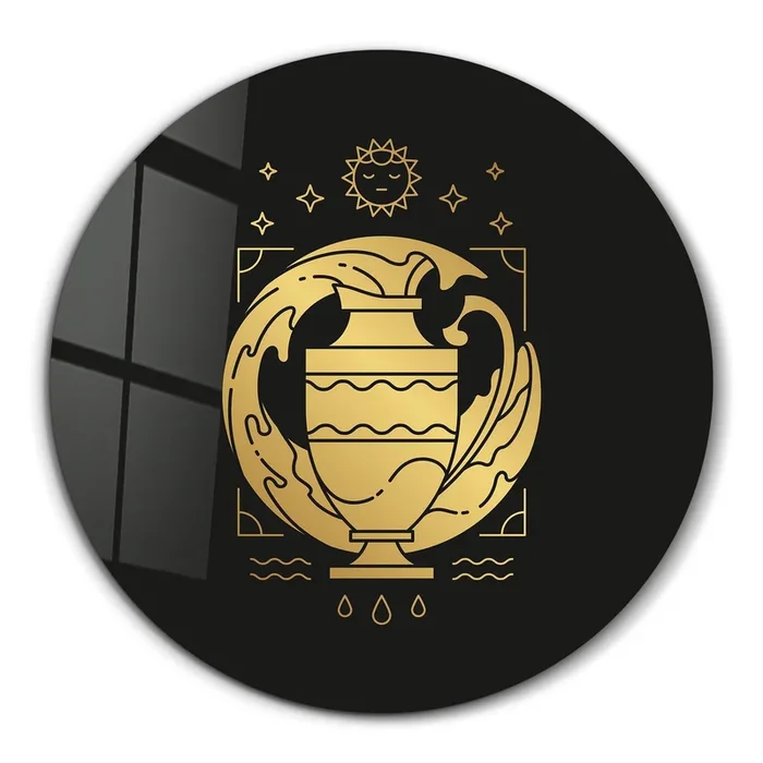・”Zodiac Signs – Pisces”・Rounded Glass Wall Art