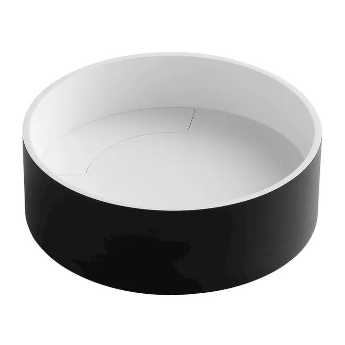 ALFI brand Black Matte 15 Round Solid Surface Resin Sink