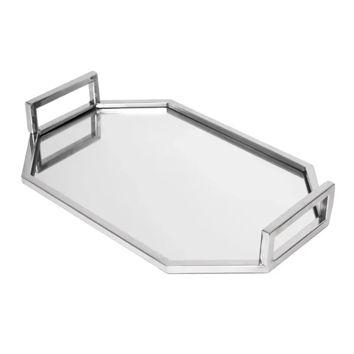 AMAYA 18″ Mirror & Stainless Steel Accent Tray
