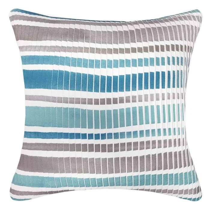 Aqua Sleek Striped Throw Pillow, 18″