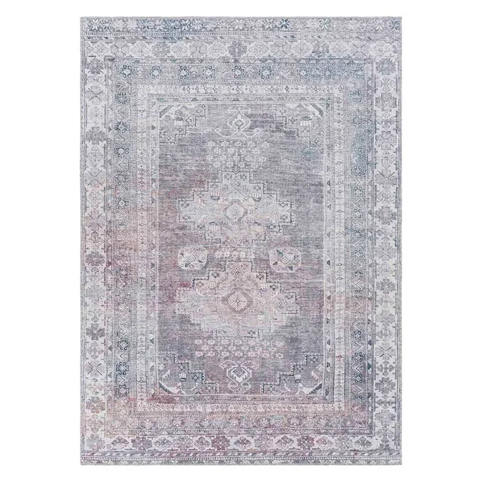 (B786) Honeybloom Colin Multicolor Medallion Washable Area Rug, 5×7