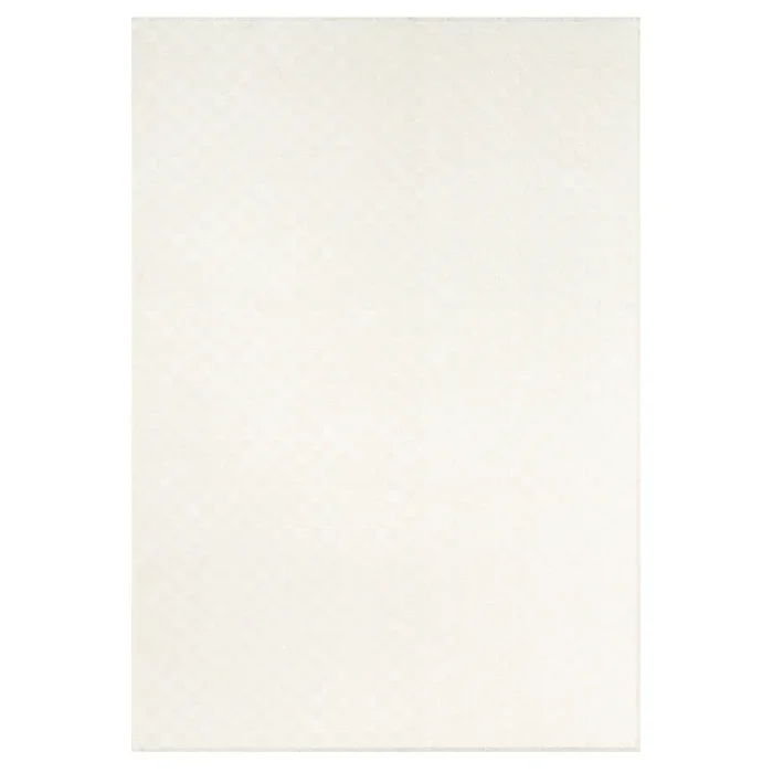 (B866) Ada Almond & White Checkered Washable Area Rug, 5×7