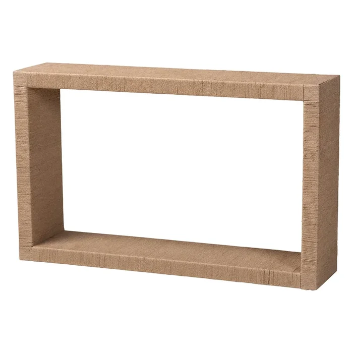bali & pari Rajiya Handwoven Jute Console Table – Rectangular Open-Frame Entryway Table with Natural Texture, Minimalist Coastal Boho Accent for Living Room or Hallway Décor