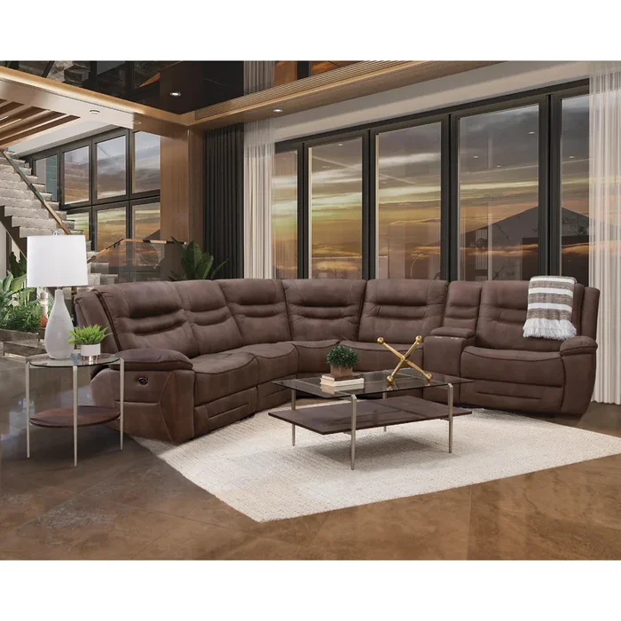 Behold Home 7531 Dual Power 6 pc Sectional – Harley Brown