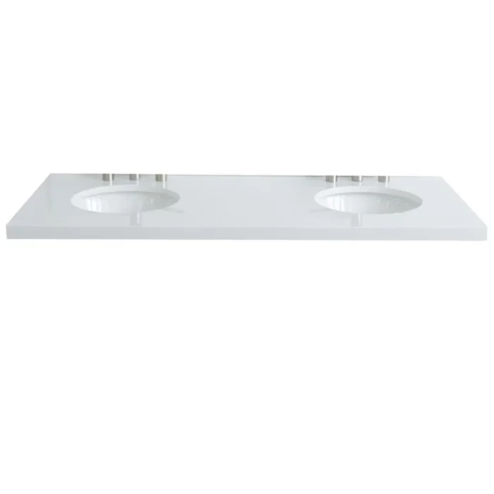 BELLATERRA HOME LLC 61 White quartz countertop and Double Oval sinks