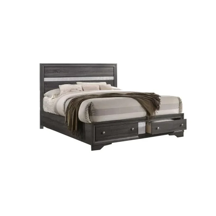 Best Quality Furniture David Plaform Full Bed – Wood Grey