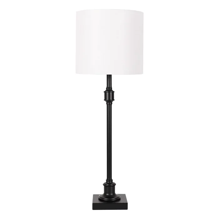 Black Metal Buffet Large Table Lamp with Shade, 29″