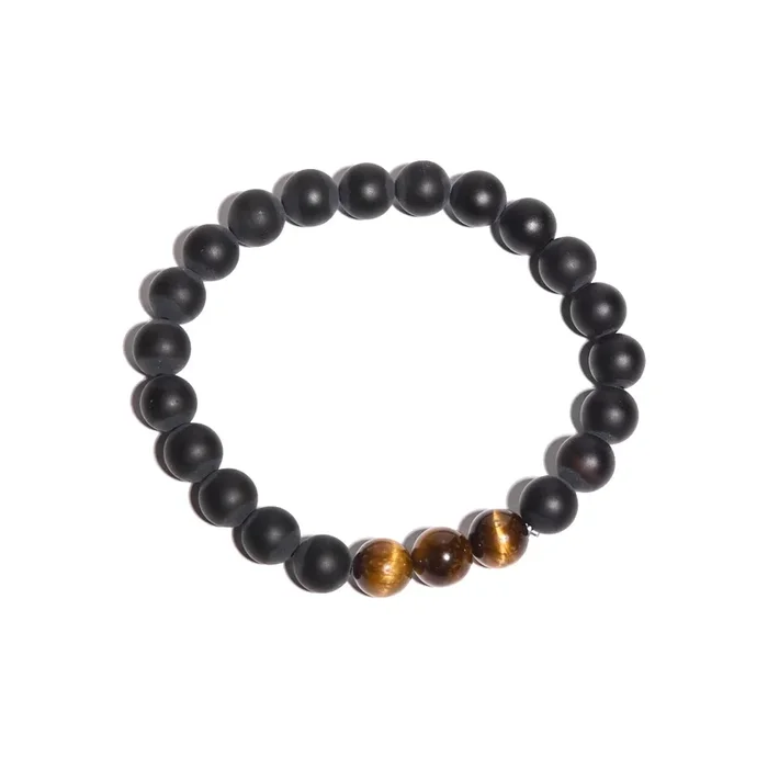 Black Onyx / Tiger’s Eye Crystal Bracelet – PROTECT + MANIFEST