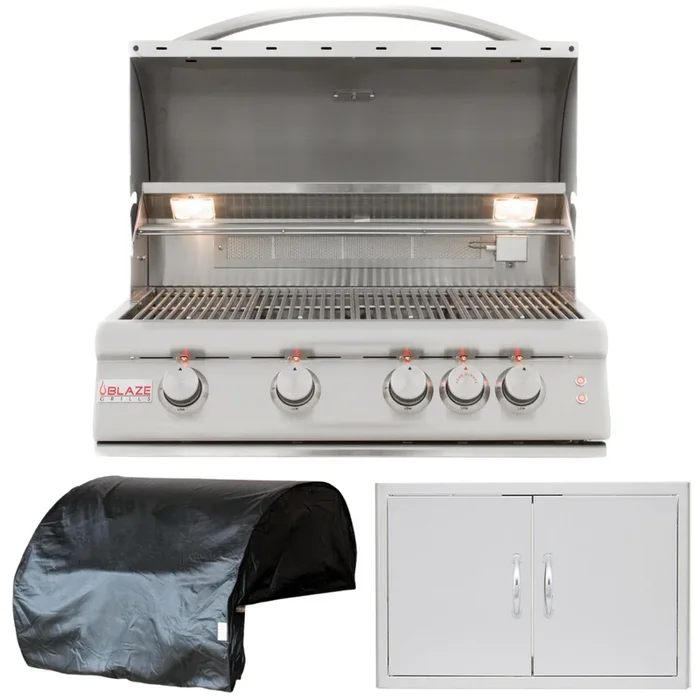 Blaze Premium LTE 32 in. Natural Gas Grill 3 Piece Package, AP-BLZ-4LTE2-NG-2