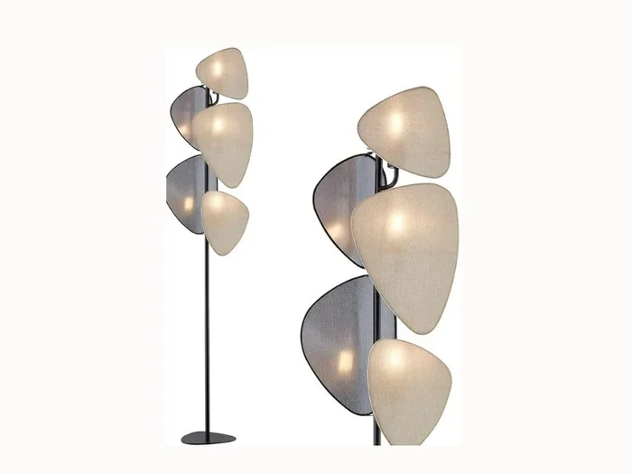 Boho Corner Floor Lamp – 66.9″ Tall, 5 Weave Shades, Black Finish, Foot Switch
