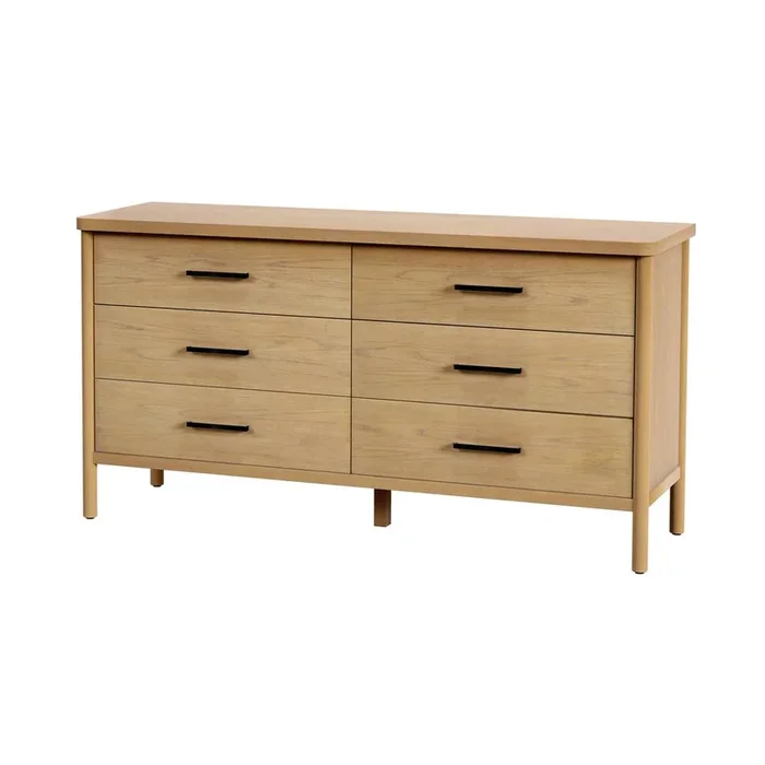 Butler Specialty Lennon 6 Drawer Rounded Leg Dresser, Light Brown