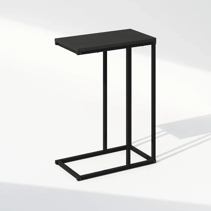C-Shaped Side Table, End Table for Couch, Sofa & Bed with Metal Frame, Americano