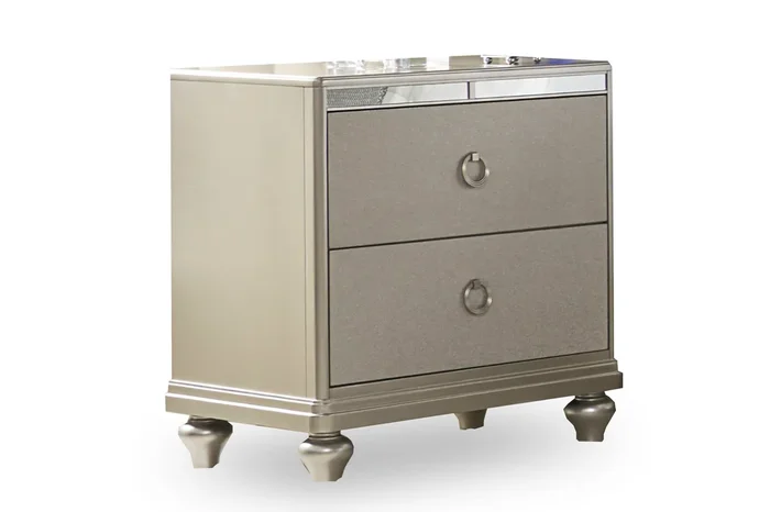 C4188y Silver Drawer Nightstand