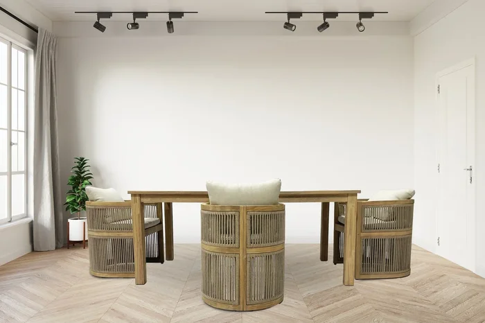 Cabo-rect Rect Din Table/4Armchair Set
