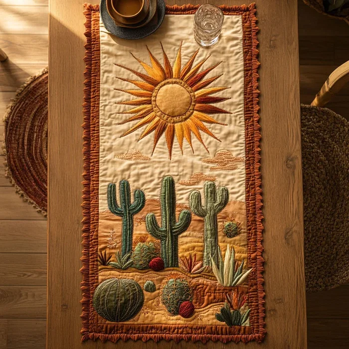 Cactus Flame WN1106011CL Quilted Table Runner