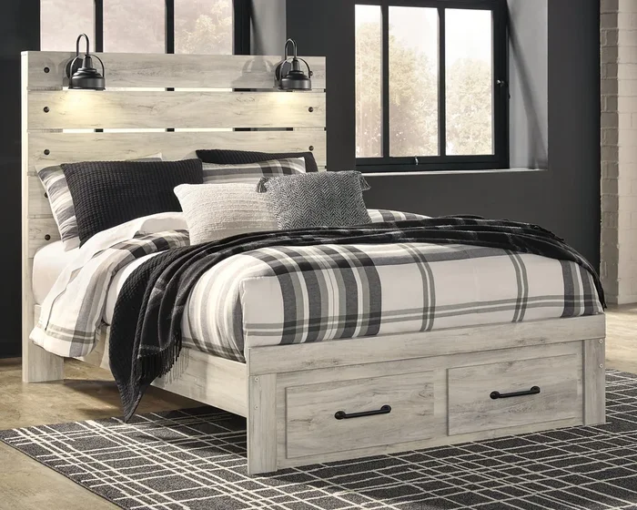 Cambeck Panel Bed With 2 Storage Drawers