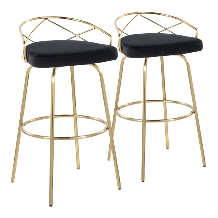 Charlotte – Glam 30″ Fixed-Height Barstool (Set of 2)