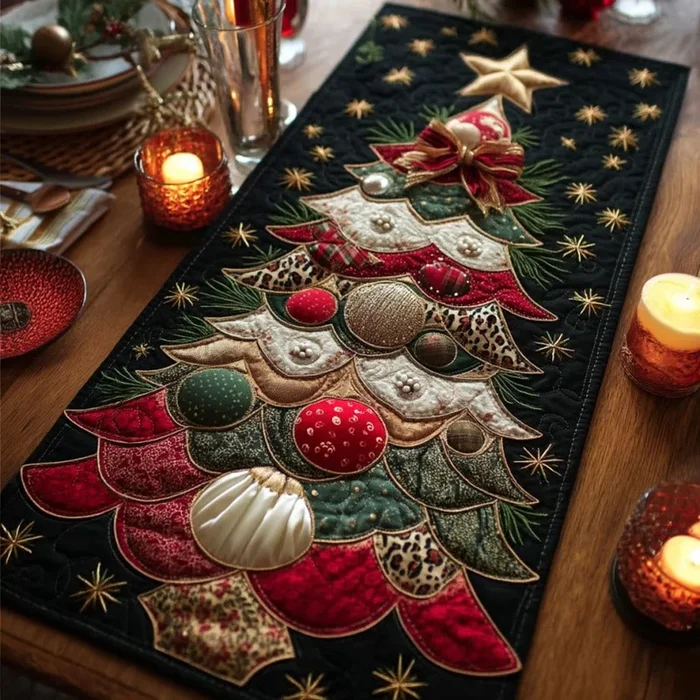 Christmas Ornaments XR0210016CL Quilted Table Runner