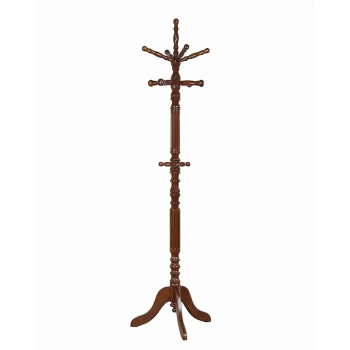 Coaster Furniture Achelle 900769 11 Hook Freestanding Coat Rack Hat Hanger – Tobacco