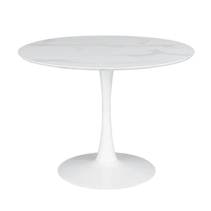 Coaster Furniture Arkell 193051 Round 40-inch Faux Marble Top Dining Table – White