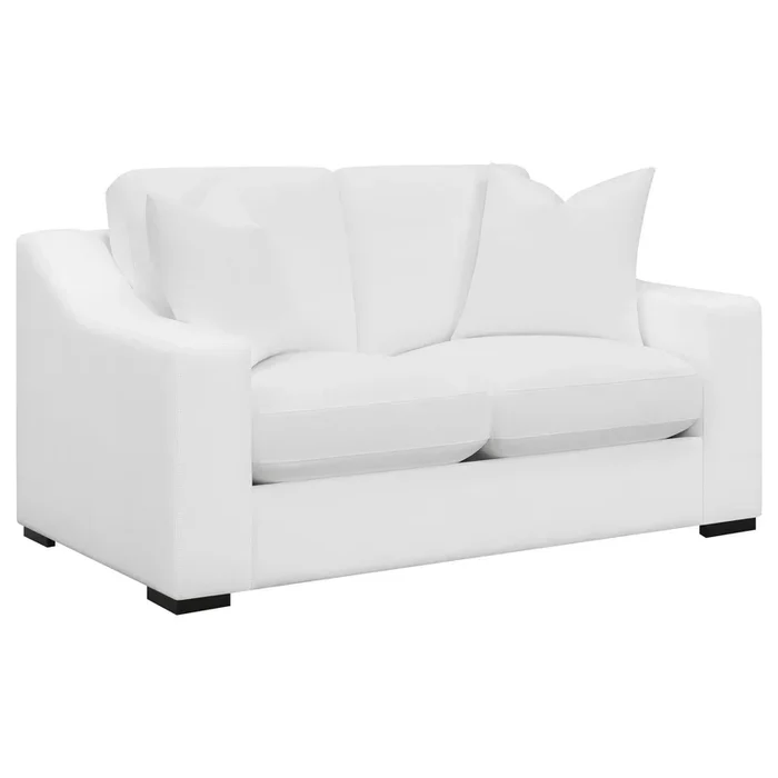 Coaster Furniture Ashlyn 509892 Upholstered Sloped Arm Loveseat – White