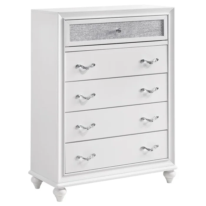 Coaster Furniture Barzini 205895 5-Drawer Bedroom Chest – White