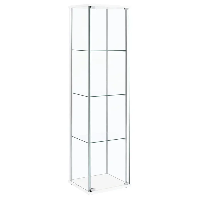 Coaster Furniture Bellatrix 951072 4-shelf Clear Glass Curio Cabinet – White
