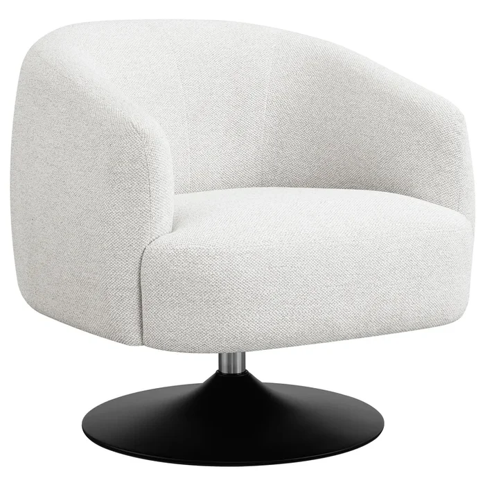 Coaster Furniture Dave 905739 Upholstered Barrel Back Swivel Club Chair – Beige