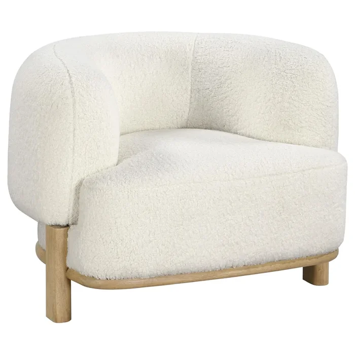 Coaster Furniture Lawler 903169 Upholstered Barrel Back Accent Chair – Ivory