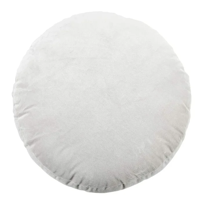 Crosby St. Grey Cotton Slub & Velvet Round Throw Pillow, 16″