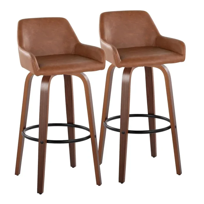 Daniella – 30″ Fixed-Height Barstool (Set of 2) – Brown Base