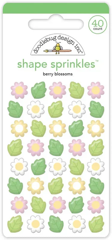 Doodlebug Berry Blossoms Shape Sprinkles Stickers