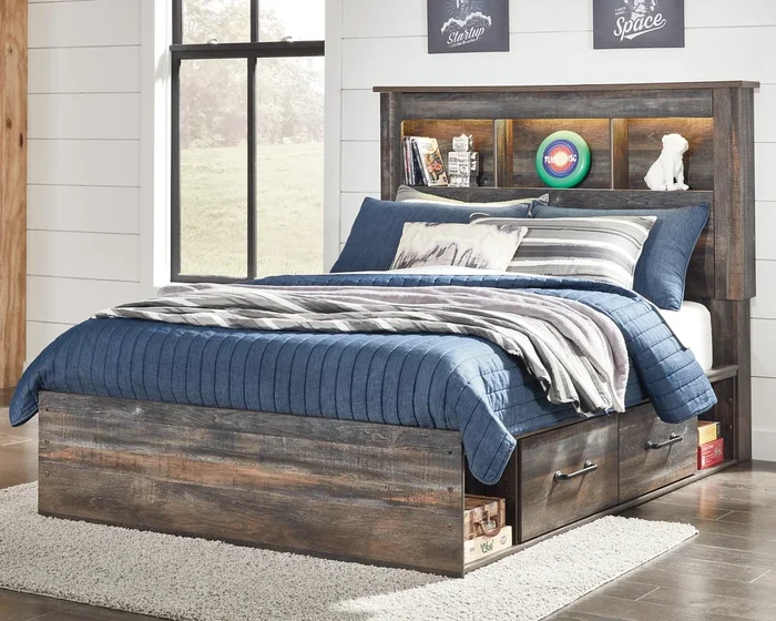 Drystan Bookcase Bed With 4 Storage Drawers