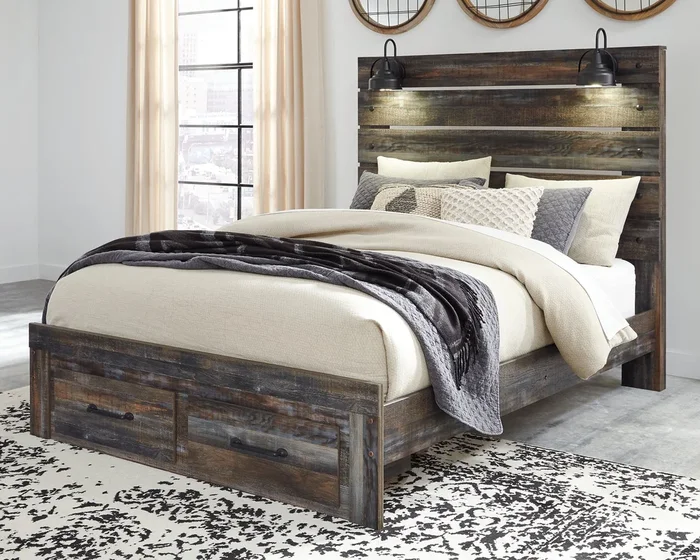 Drystan Panel Bed With 2 Storage Drawers