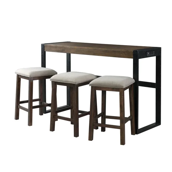 Elements International Caesar TCA100BTSP 4 pc Counter Height Dinette
